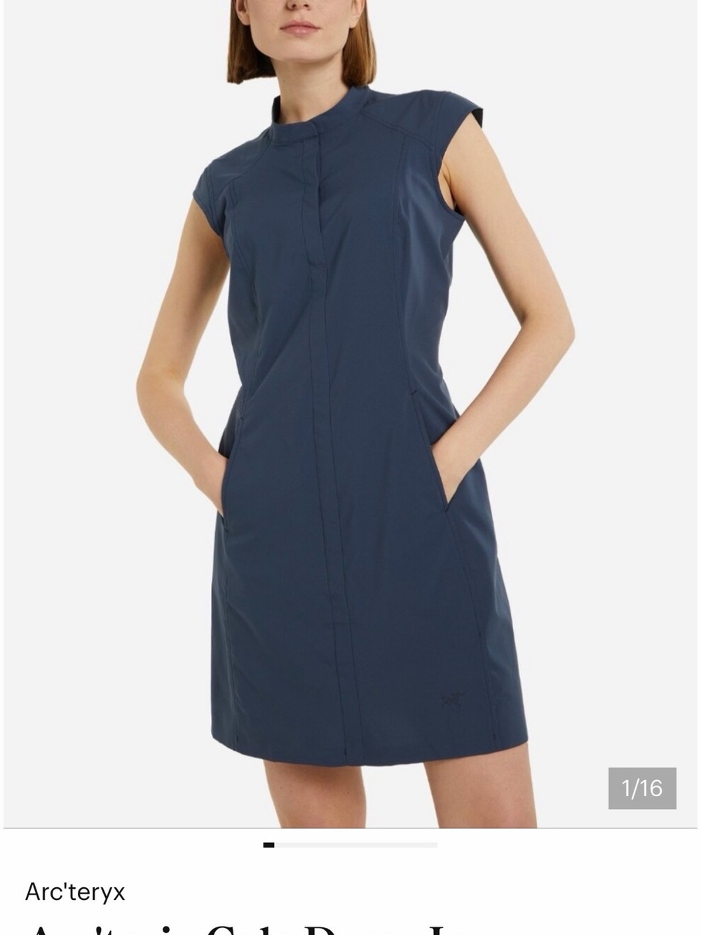 Arc'teryx Navy Cap-Sleeve Technical Sheath Dress